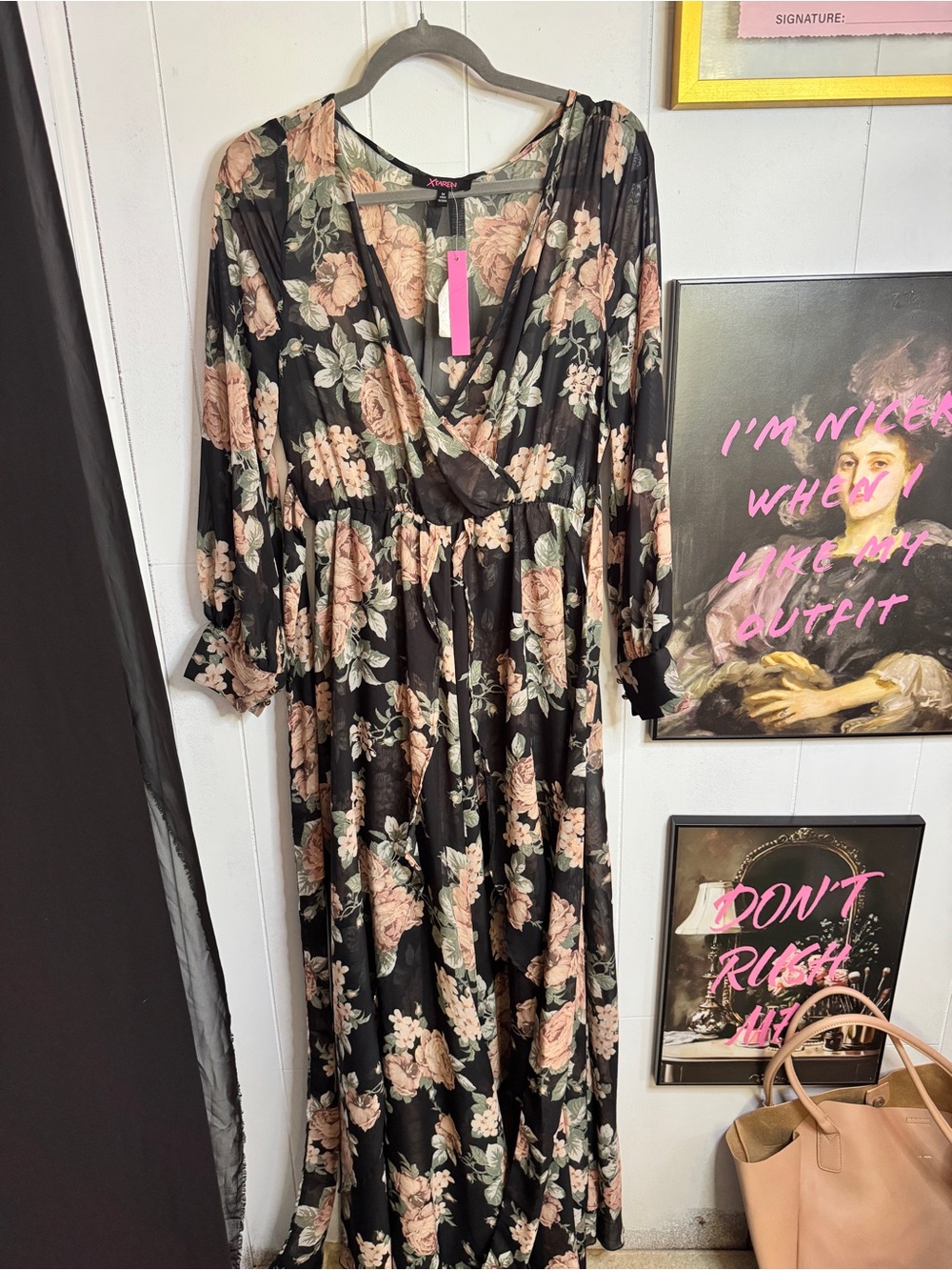 Sheer floral maxi Dress. NWT